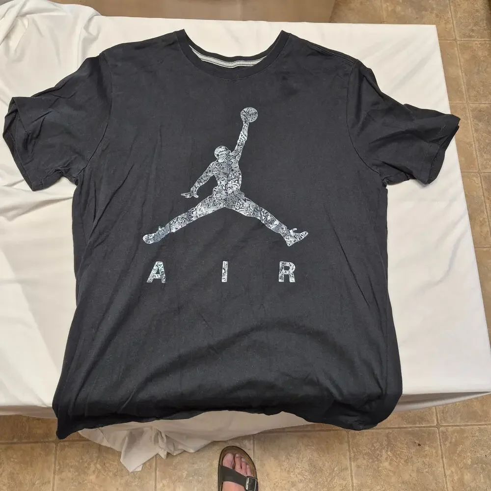 Jordan Air Jumpman Graphic T Shirt Mens Large Black Basketball Tee